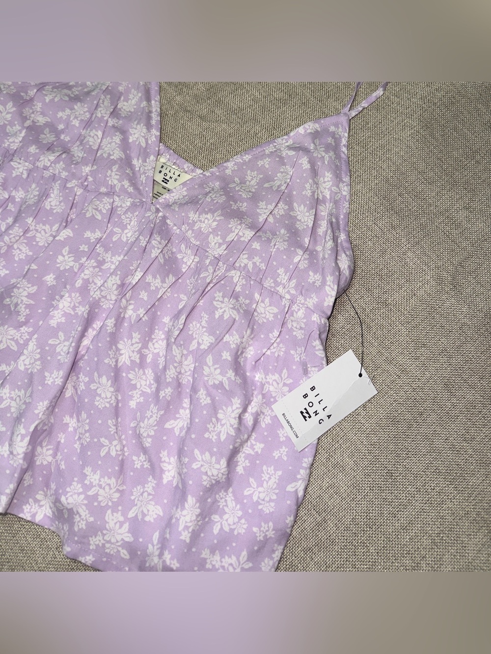 Billabong Carefree Cami Lavender Floral Tank Top Size M - Picture 3 of 10